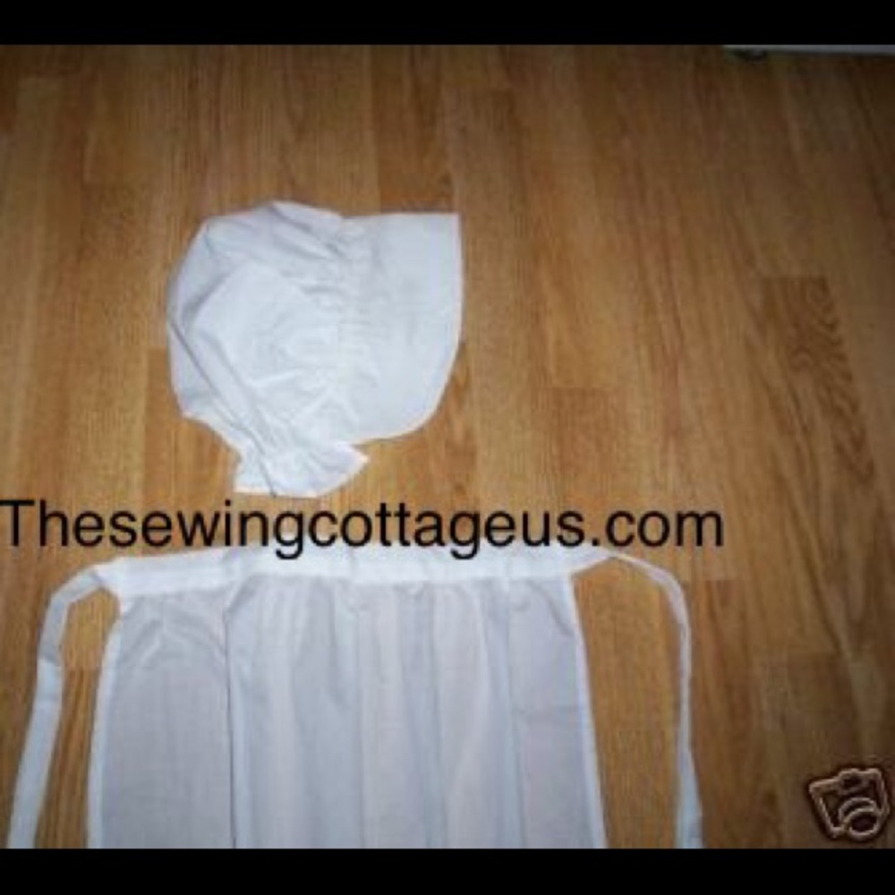 Apron and Bonnet for Pioneer Prairie Colonial 2 pc